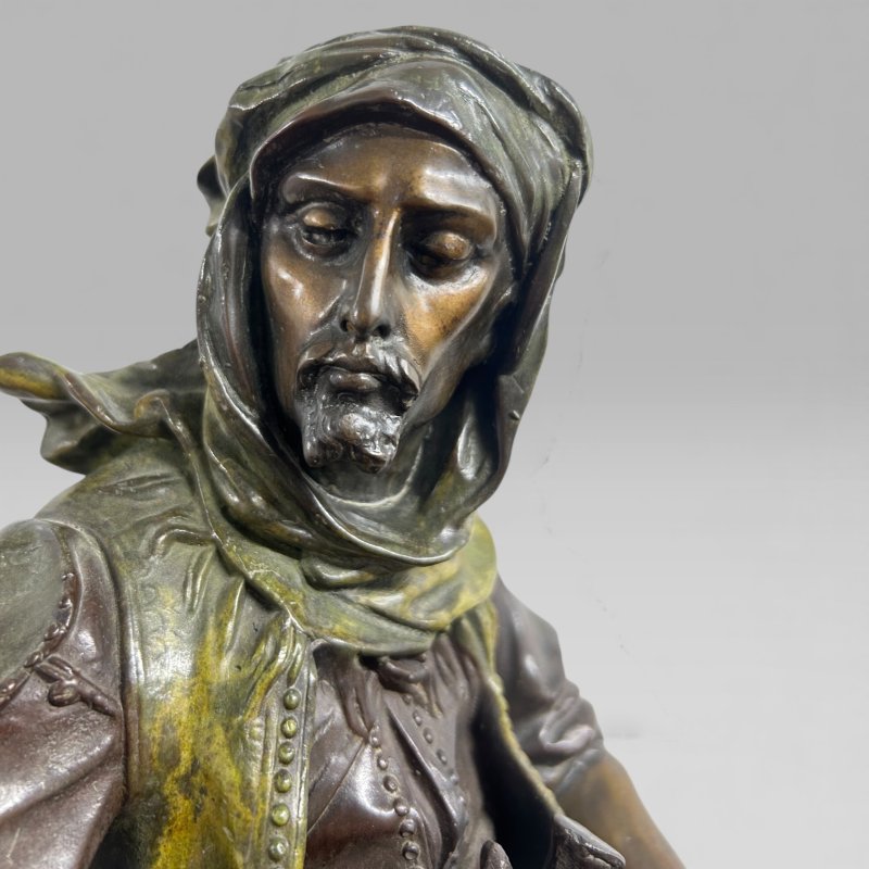 Antique French Bronze Sculpture Arab Horseman After Barye & Guillemin, 75 cm - Image 14